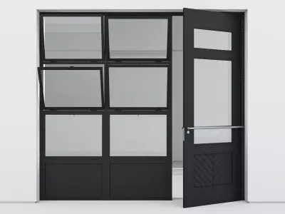 Aluminium door 318 3D model
