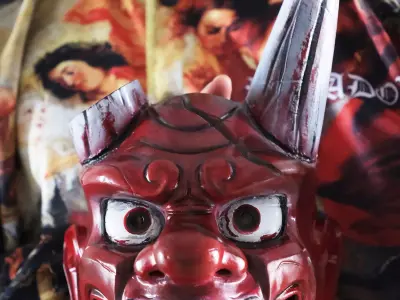 Street Fighter 6 Akuma Mask - Oni Hannya Samurai Ghost Mask 3D print model