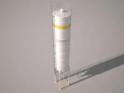 Cement Silo Unibeton - 79 m3 Low-poly 3D model