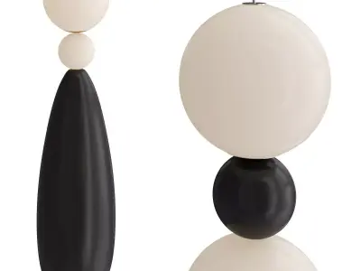Floor lamp made of alternating black and luminous balls  3D model
