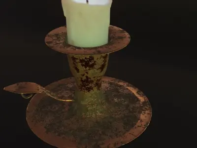 Candle Flame 3D animated  Low-poly 3D model