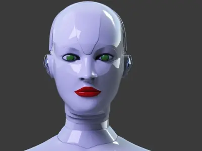Robot 6 female with eyes 3D model
