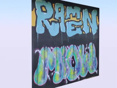 Graffiti wall X 3D model