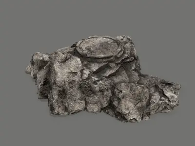 Ladder Ruin Low-poly 3D model 12