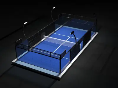 Padel court 3D model