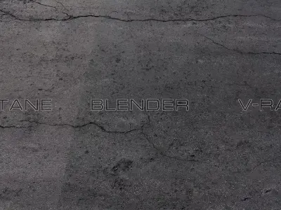 Asphalt 02 cracked PBR Low-poly 3D model