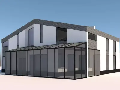 House modern on beach 3D model