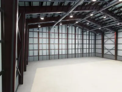 Airplane Hangar Interior 3D Model Low-poly 3D model