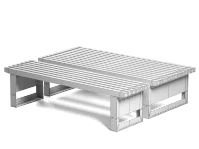 Block bench 3D model