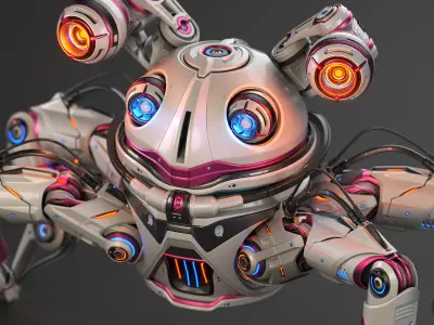 Sci-Fi Quadruped Robot - Rigged 3D model