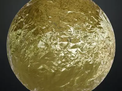 Golden Hammered Foil PBR Seamless Texture