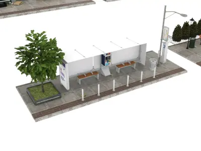 City Street Props Material Pack Low-poly 3D model