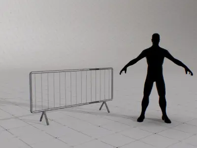 Steel Barrier Low-Poly Prop Low-poly 3D model
