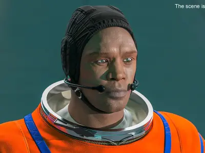  Astronaut in Advanced Crew Escape Space Suit Rigged for Maya 