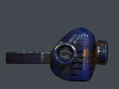 Gas mask helmet 3d model scifi Low-poly  Low-poly 3D model