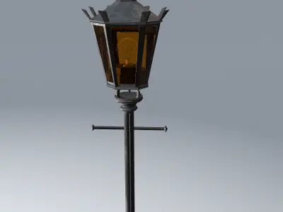 Antique Lamp Street Light  Low-poly 3D model