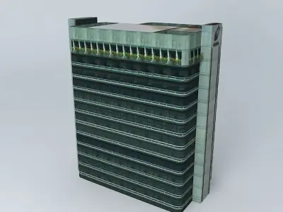 Clairvoyant office building with logo 3D model