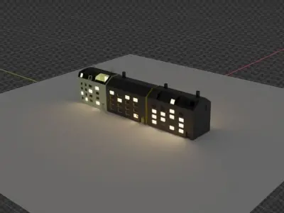 Typical renovated Berlin Buildings from the 1890s LowPoly Free 3D model