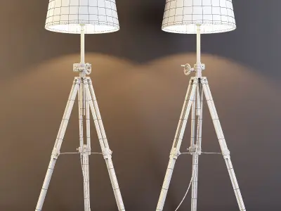 Zuma Line Seville Black and White - Floor Lamp 3D model