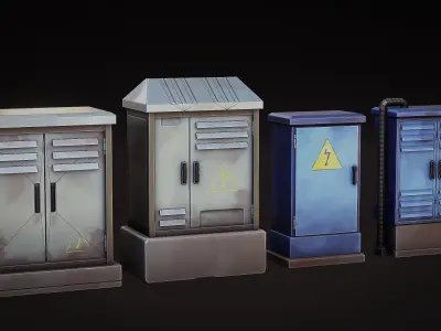 Electrical Boxes - Urban - Stylized Pack Low-poly 3D model