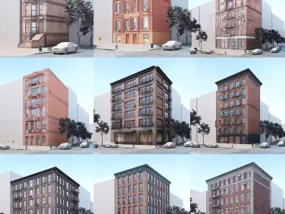 Architecture house backdrop residential  office building city 3D model