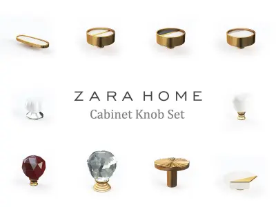 Zara Home Cabinet Door Knobs Set 3D model
