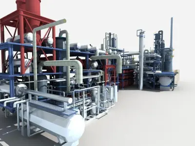 Refinery oil 3D model