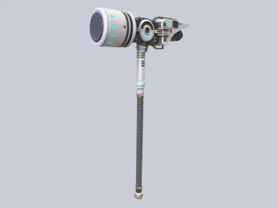 Scifi hammer Low-poly 3D model
