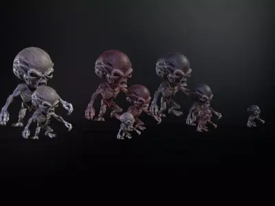 Minimonster5Pack1 Low-poly 3D model
