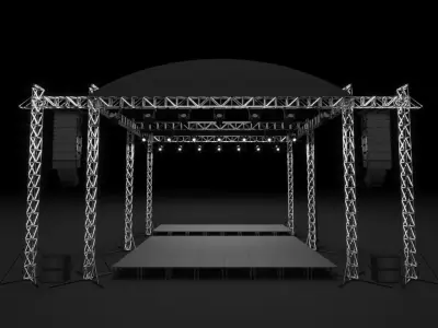 Concert Stage Event Truss 3D model