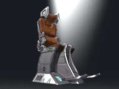 Pilot Seat Low-poly 3D model