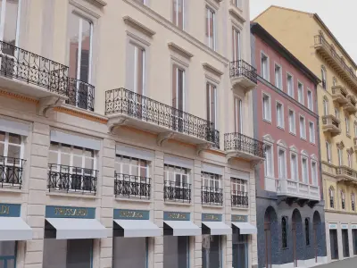 Classic Italian 3 Buildings Pack 3D model