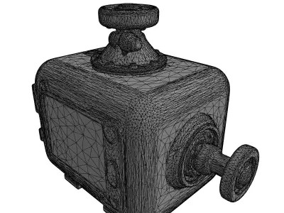 Aged Industrial Control Unit Low-poly 3D model