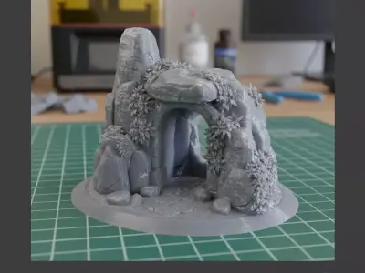 Ancient Rock Archway - Resin Fantasy Terrain - Pre-supported 3D print model