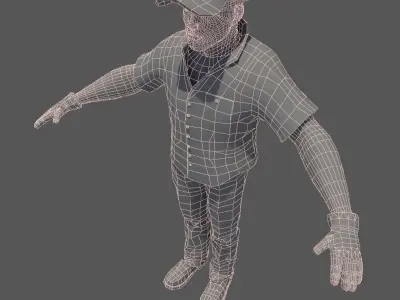 Service Attendant Low-poly 3D model