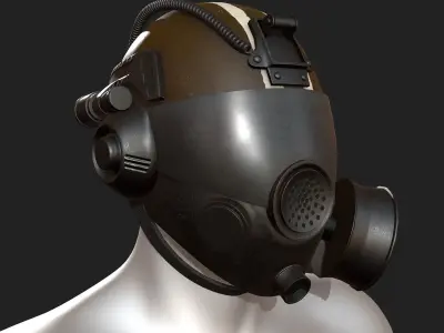 Helmet gas mask scifi military futuristic futuristic technology  Low-poly 3D model