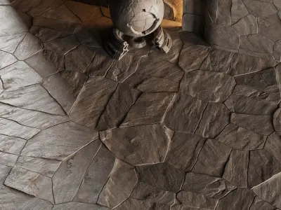 H71 Slate Stone Floor - PBR - 4K Low-poly 3D model