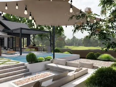 Garden Landscape 3D Model - SketchUp and Lumion Scene 3D model