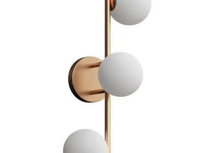Coro - 3 light aged brass and opal ceiling 3D model