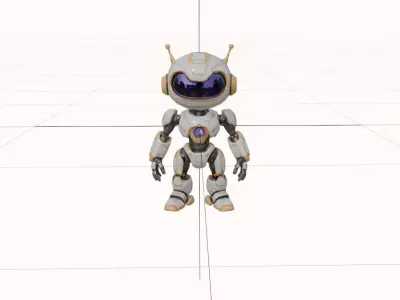 Stylized Futuristic Astronaut Robot  Chibi 3D Model Low-poly 3D model