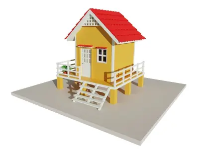 low poly  house 01 Low-poly 3D model