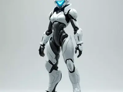 Feline Mecha Operative 3D Model White Vanguard Suit 3D model