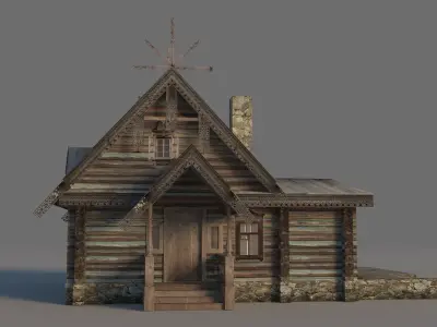 Russian wooden house 3D model