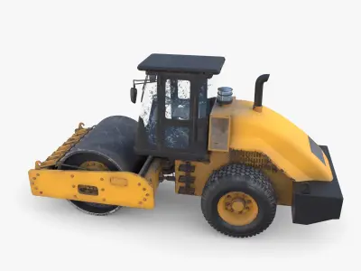 Road roller V1 Low-poly 3D model