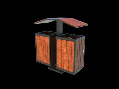 Outdoor Trash Bin 03 3D model