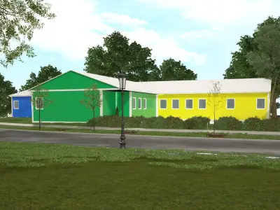  Kindergarten Modular Building 460m2 3D model