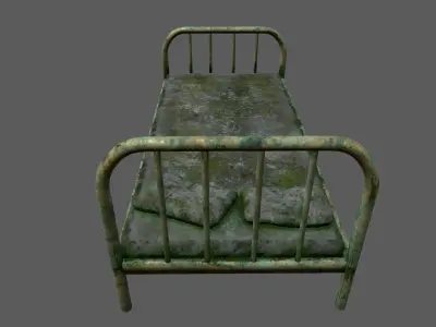 old bed Low-poly 3D model