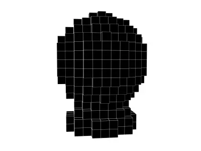 Voxel Crystal Ball V1 005 Low-poly 3D model