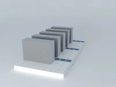 Raised Floor 2ft x 2ft tile with cabinet layout 3D model