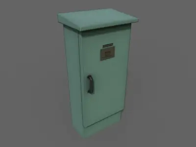 PBR Electric Box Green V5 Low-poly 3D model